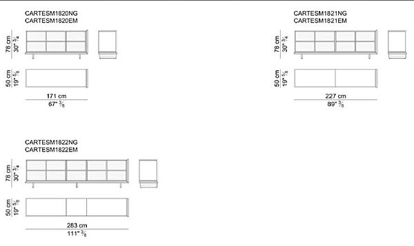 Niedrige Holz-Bürospeichereinheit mit Lederbezug i 4 Mariani Cartesiano Fabrik i 4 Mariani aus Italien. Foto №6