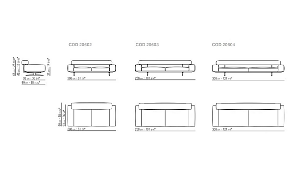 Zweisitzer Stoffsofa mit abnehmbarem Bezug und Rückenlehne FLEXFORM Fabrik FLEXFORM aus Italien. Foto №4