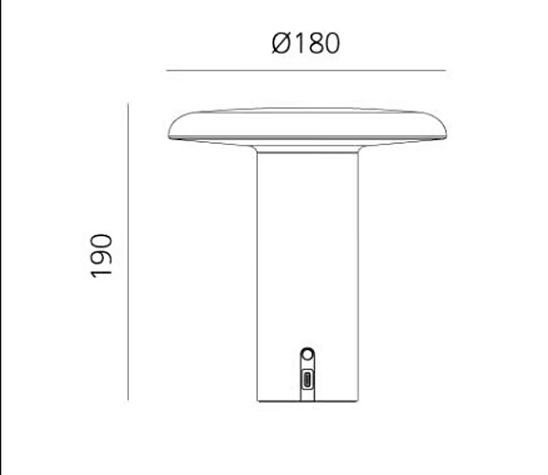 Kabellampe aus Aluminium Tischlampe Takku Artemide Fabrik Artemide aus Italien. Foto №26