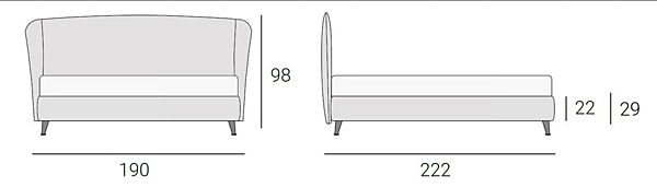 Doppelbett mit gepolsterter Rückwand aus Stoff Altrenotti Margarita Fabrik Altrenotti aus Italien. Foto №7