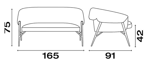 Leder Sofa klein Montgomery D FASEM Fabrik FASEM aus Italien. Foto №9