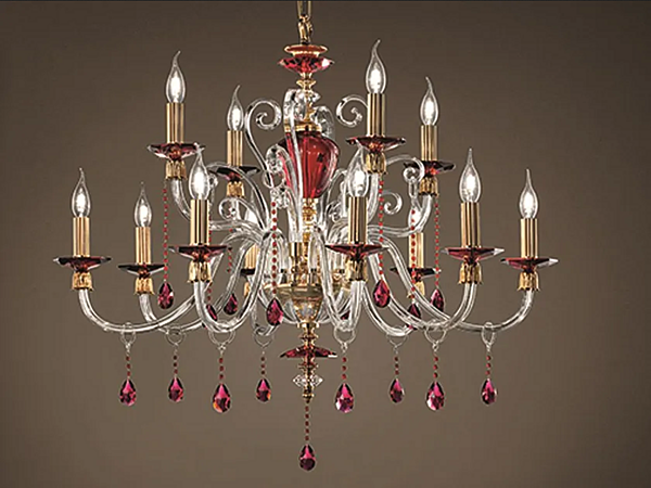 Kronleuchter mit Swarovski-Kristallen Rubino Alicante L8 4 Euroluce Lampadari Fabrik EUROLUCE LAMPADARi aus Italien. Foto №1