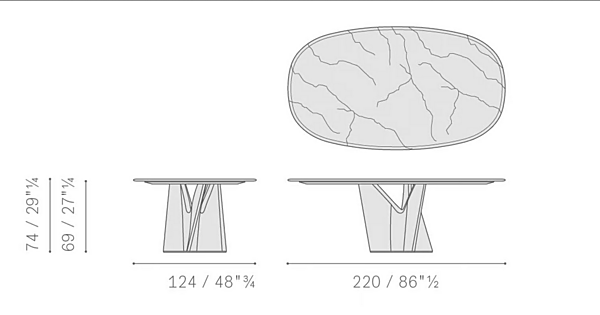 Marmortisch Esszimmer Infinitamente POLTRONA FRAU Fabrik POLTRONA FRAU aus Italien. Foto №19