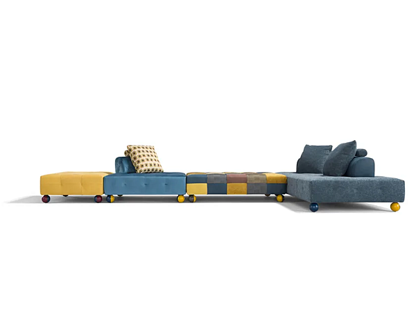 Egoitaliano L Sectional Sofa aus Leder und Stoff Fabrik Egoitaliano aus Italien. Foto №2