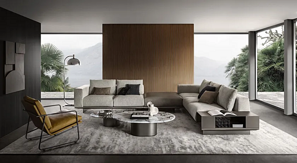 Ovaler niedriger Couchtisch aus Marmor für das Wohnzimmer Giotto i 4 Mariani Fabrik i 4 Mariani aus Italien. Foto №6