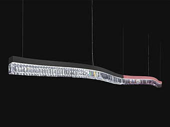 LED Kristall Pendelleuchte Way Curve Project Euroluce Lampadari Fabrik EUROLUCE LAMPADARi aus Italien