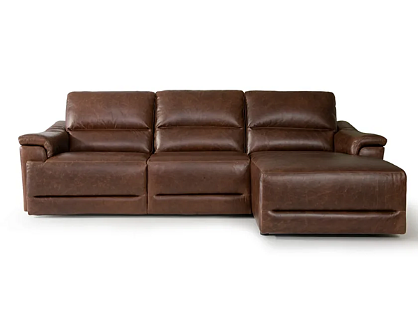 Ecksofa aus Leder mit Fußhocker Australien 3-Sitzer Marinelli Home M1298 Fabrik Marinelli Home aus Italien. Foto №1