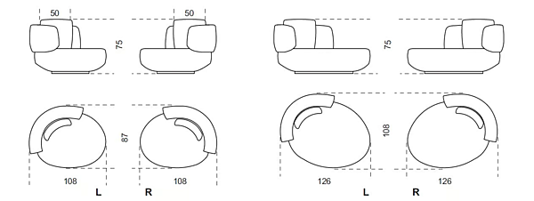 Drehbares Polsterarmchair aus Stoff Audrey Gallotti&Radice Fabrik Gallotti & Radice aus Italien. Foto №4