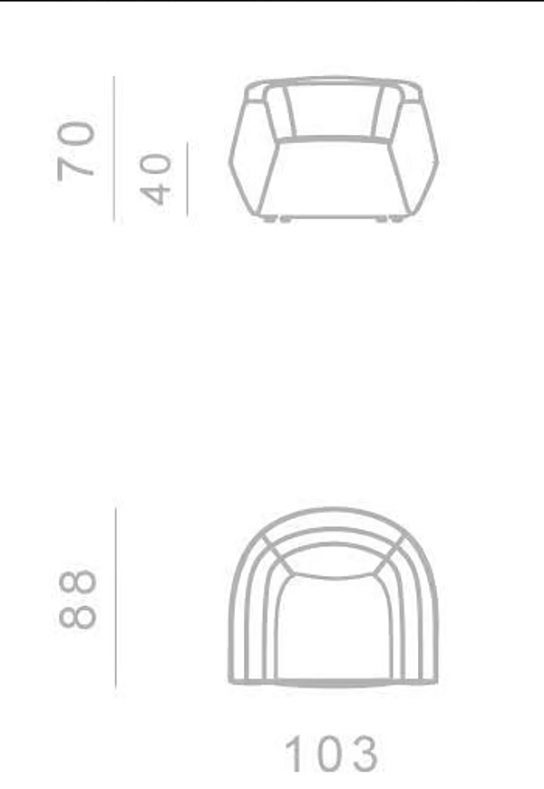 Lederarmchair mit Armlehnen Infinito GHIDINI1961 Fabrik GHIDINI1961 aus Italien. Foto №10