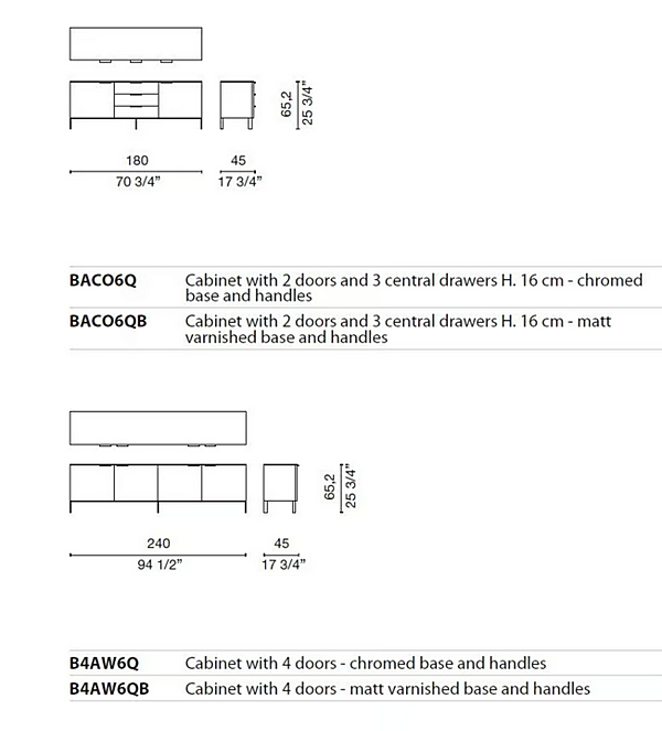 Sideboard aus Holz Cappellini Brest Giorno Fabrik Cappellini aus Italien. Foto №4