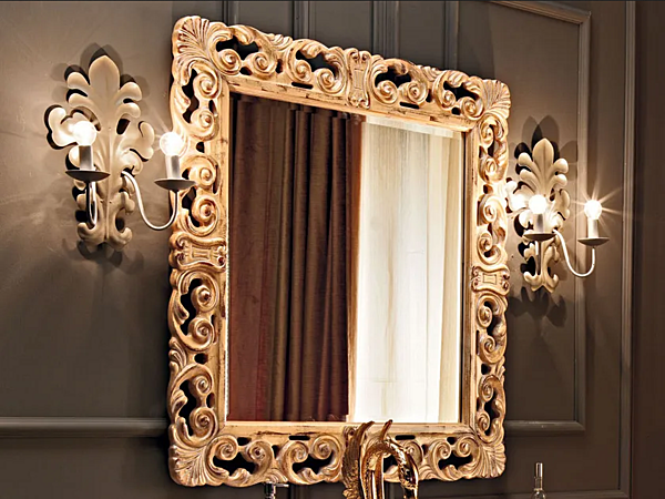 Wandmontierter gerahmter Spiegel aus Glas Modenese Luxury Interiors 11634 Fabrik MODENESE GASTONE aus Italien. Foto №1