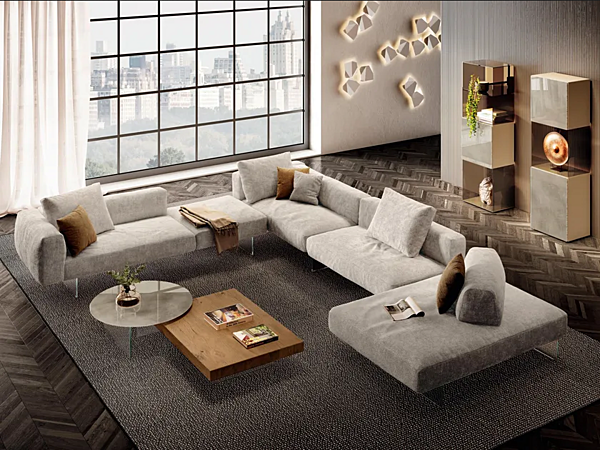 Ecksofa mit Stoffbezug und Sled-Basis LAGO Air Soft 2692 2692 Fabrik LAGO aus Italien. Foto №1