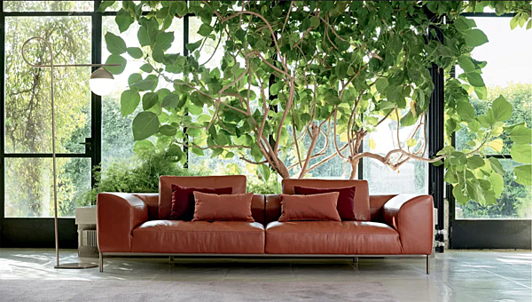 Dreisitzer Ledersofa mit weicher Rückenlehne CORTEZARI DIVA 703 Fabrik CORTE ZARI aus Italien. Foto №3