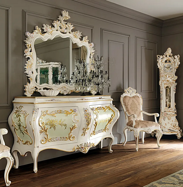 Wandmontierter gerahmter Spiegel aus Glas Modenese Luxury Interiors 11625 Fabrik MODENESE GASTONE aus Italien. Foto №4