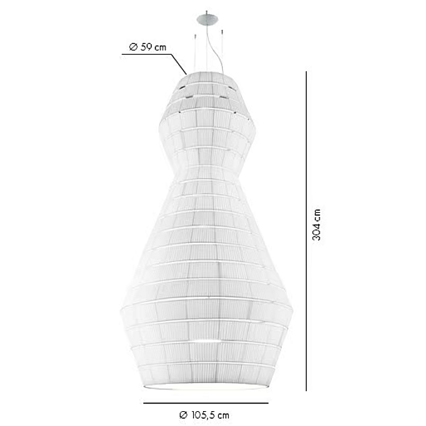 Stoff Pendelleuchte Layers AXOLIGHT Fabrik Axolight aus Italien. Foto №7