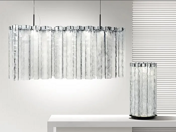 Glas Pendelleuchte mit Schwerten GIORGETTI GA336G Fabrik GIORGETTI aus Italien. Foto №3