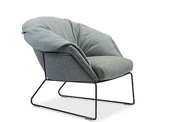 Gartenarmchair mit abnehmbarem Bezug aus Stoff Saba New York Outdoor Fabrik SABA aus Italien