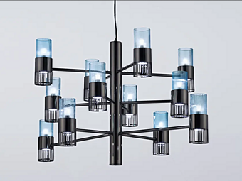 LED-Hängelampe aus Glas mit Planeten Euroluce Lampadari Planets L12 Fabrik EUROLUCE LAMPADARi aus Italien