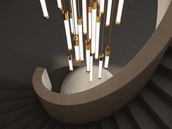 LED Hängelampe aus Glas mit Flux Helixes Design Haberdashery Fabrik HABERDASHERY aus Italien. Foto №5