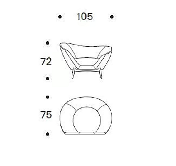 Stoffarmstuhl mit Armlehnen Saba Oltremare Fabrik SABA aus Italien. Foto №8