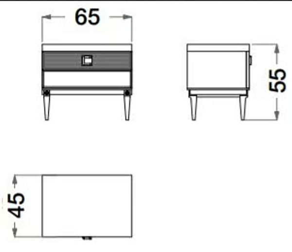 Rechteckiger Nachttisch aus Metall und Eukalyptus mit Schubladen CPRN HOMOOD Sesto Senso S510 Fabrik CPRN HOMOOD aus Italien. Foto №4