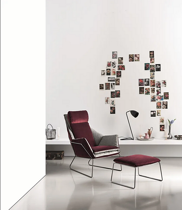 Hochlehner Sessel mit Stoffbezug Saba New York Fabrik SABA aus Italien. Foto №7