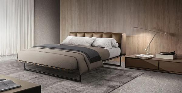 Doppelbett aus Leder mit gepolstertem Kopfteil Kristall I 4 Mariani Fabrik i 4 Mariani aus Italien. Foto №3