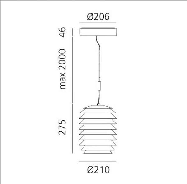 Außenpendelleuchte aus Aluminium Slicing Artemide T250210, T250410, T250510 Fabrik Artemide aus Italien. Foto №16