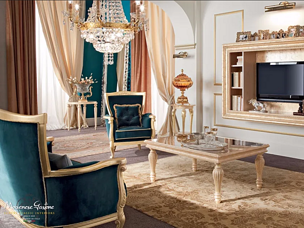 Rechteckiger Couchtisch aus Holz für das Wohnzimmer Modenese Luxury Interiors 13643 Fabrik MODENESE GASTONE aus Italien. Foto №3