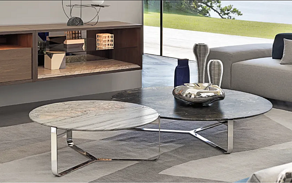 Runder Couchtisch aus Holz Flou Yari Fabrik Flou aus Italien. Foto №2
