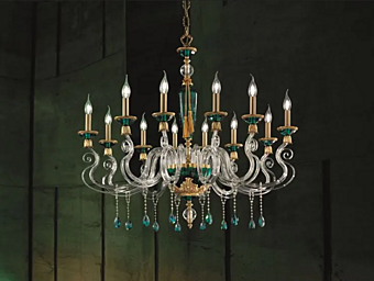 Kronleuchter mit Swarovski-Kristallen Barocco L12 Euroluce Lampadari