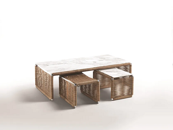 Hocker aus pflanzlich gegerbtem Leder Tindari FLEXFORM Fabrik FLEXFORM aus Italien. Foto №2