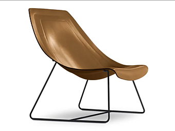 Sessel mit Lederbezug und Kufenbasis Oyster Light i 4 Mariani