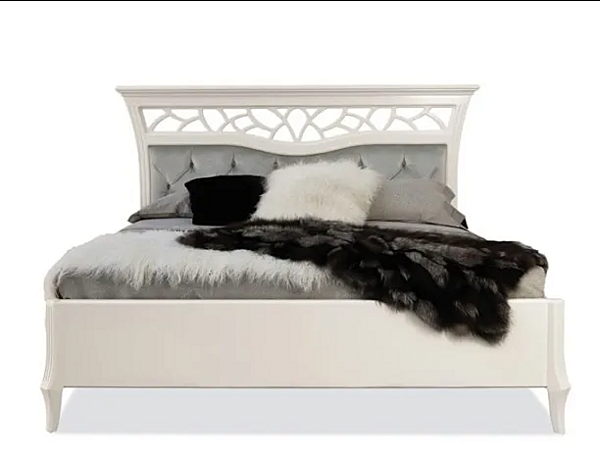 Doppelbett mit gepolsterter Rückenlehne aus Stoff MARZORATI Montecarlo Fabrik MARZORATI aus Italien. Foto №1