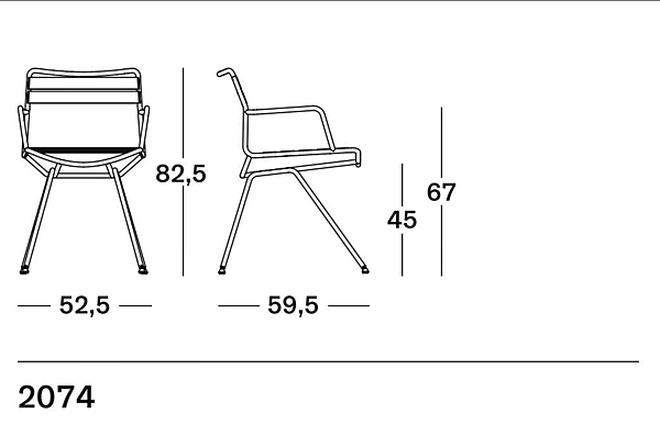 Gartenstuhl mit Armlehnen aus Stahl ZANOTTA DAN OUTDOOR 2074 2074 Fabrik ZANOTTA aus Italien. Foto №2