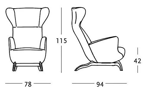 Bergere Sessel mit Stoff- oder Lederbezug Ardea ZANOTTA CM 882 Fabrik ZANOTTA aus Italien. Foto №5