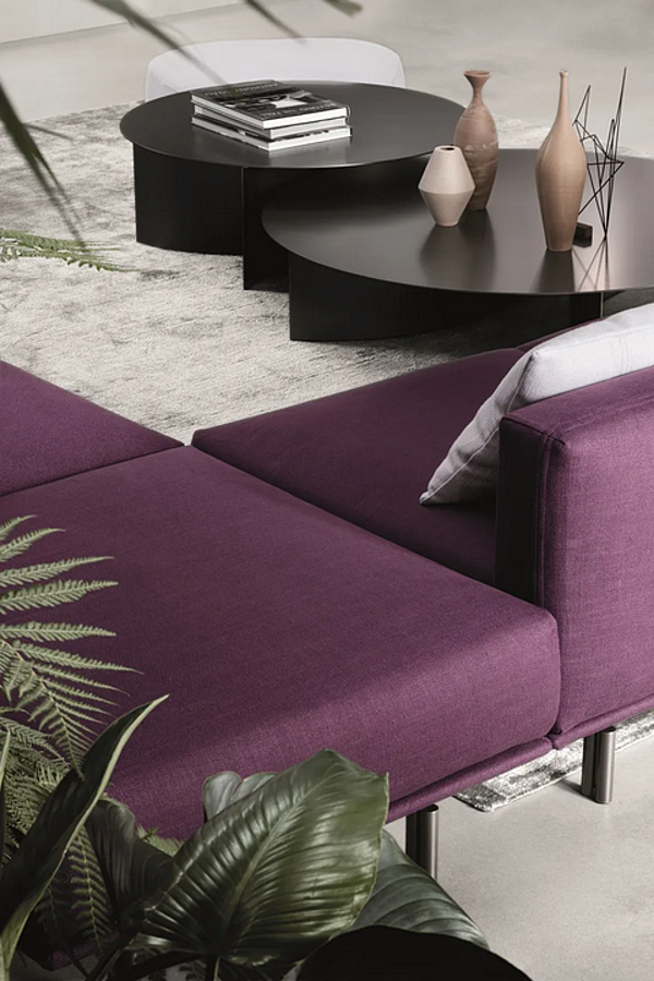 Modularer Ecksofa aus Stoff mit weicher Rückenlehne Flou Binario Fabrik Flou aus Italien. Foto №7