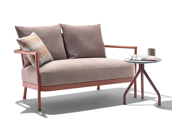 Zweisitzer Gartenbank aus Aluminium und Stoff FLEXFORM CAMARGUE 2A6A3 Fabrik FLEXFORM aus Italien. Foto №4