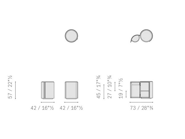 Runder Nachttisch aus Leder POLTRONA FRAU Stock N Roll Fabrik POLTRONA FRAU aus Italien. Foto №7