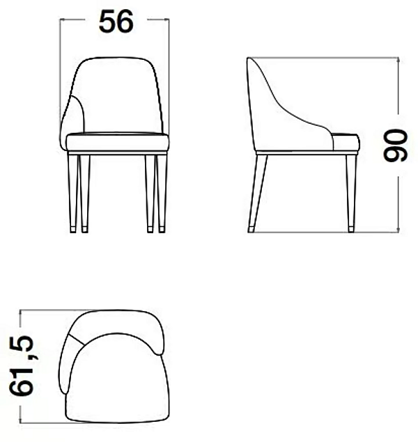 Sessel aus Leder mit gepolsterter Rückenlehne Cocoon CPRN HOMOOD C327/E, C328/E Fabrik CPRN HOMOOD aus Italien. Foto №6