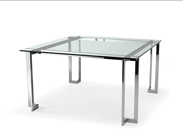 Quadratischer Tisch aus Glas und Edelstahl Gallotti&Radice LORD Fabrik Gallotti & Radice aus Italien. Foto №1