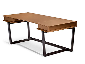 Rechteckiger Schreibtisch mit Lederoberfläche und Schubladen POLTRONA FRAU Peek a Book