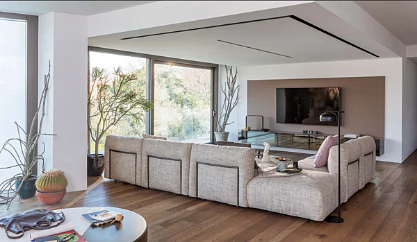 Ecksofa mit abnehmbarem Bezug aus Stoff Flou Fiocco Fabrik Flou aus Italien. Foto №28