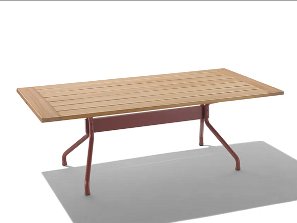 Gartentisch aus Edelstahl mit Iroko-Tischplatte FLEXFORM Academy 2A1M6, 2A1M7 Fabrik FLEXFORM aus Italien. Foto №1