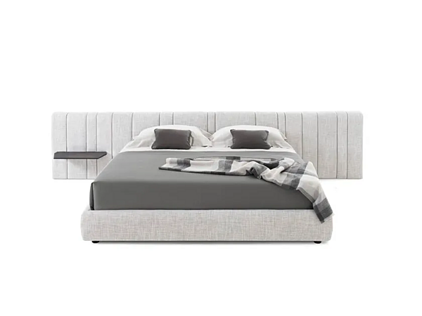 Doppelbett mit integrierten Nachttischen und gepolstertem Kopfteil aus Stoff GIORGETTI KARPHI NAP Fabrik GIORGETTI aus Italien. Foto №1
