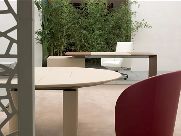 Rechteckiger Schreibtisch aus Leder mit Regalen POLTRONA FRAU C E O Cube Desk Fabrik POLTRONA FRAU aus Italien. Foto №6