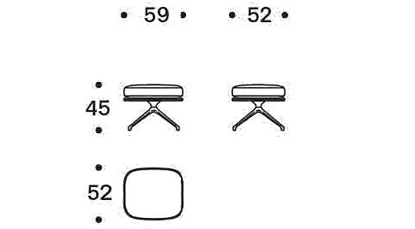 Polsterhocker mit 4-Speichen-Basis Sunset Saba Fabrik SABA aus Italien. Foto №8