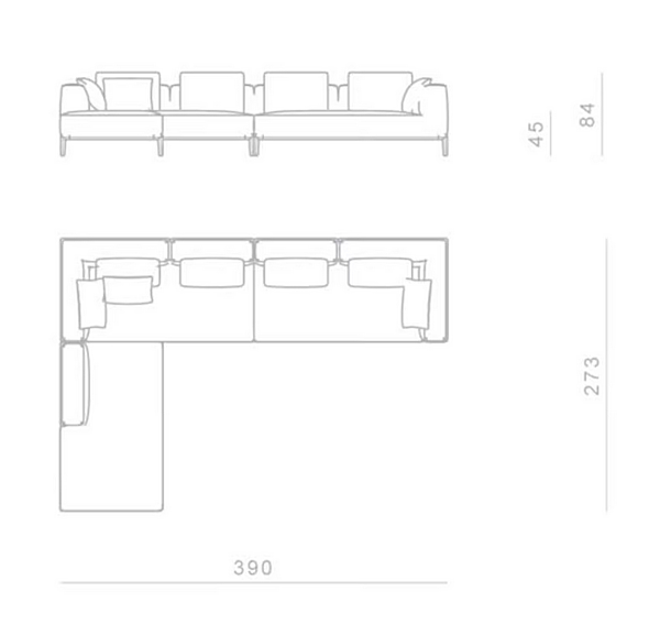 Ecksofa aus Stoff mit 7 Sitzen MILO GHIDINI1961 Fabrik GHIDINI1961 aus Italien. Foto №7