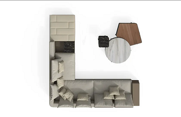 Eckmodulares Stoffsofa mit Chaiselongue GIORGETTI Skyline Fabrik GIORGETTI aus Italien. Foto №6