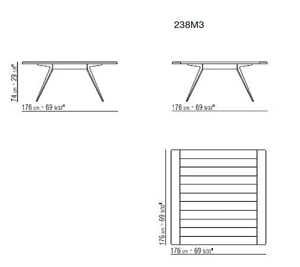 Quadratischer Gartentisch aus Iroko FLEXFORM Zefiro Outdoor Fabrik FLEXFORM aus Italien. Foto №7